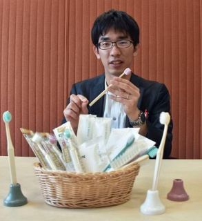 脱プラ歯ブラシ世界へ広がれ、愛媛の会社　耕作放棄地で栽培のコメ利用、万博出展も