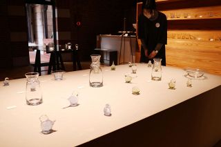 透明感あふれるガラス作品３００点　ポート津山で高松の杉山さん個展