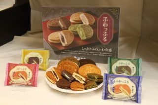 和洋折衷のワッフル４種発売　粒あんやバナナ味、備前市の福井堂