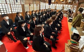 吉備国大シャルム １部昇格へ決意　高梁・八幡神社で必勝祈願