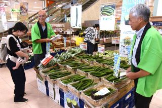 特産「里海きゅうり水輝」をＰＲ　ＪＡの久米南部会がマーケティング強化