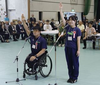 車いすロード 力強く楽しく走りたい　吉備中央で開会式