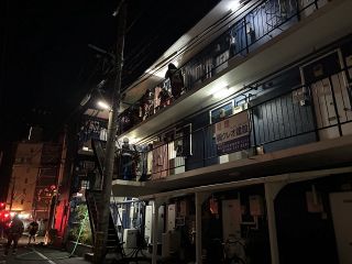岡山市北区伊福の共同住宅で火災 消火活動で鎮火
