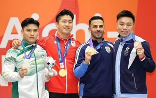 西山（倉敷出身）初Ｖ アジア大会空手男子形個人　岡山勢二つ目の金メダル