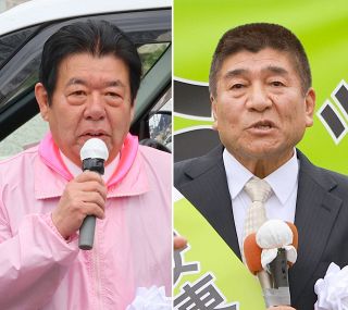 美作市長選、立候補者の第一声