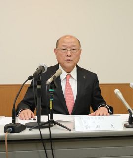 松田会議所会頭「金額は言えず」　岡山市新アリーナ寄付金で言及