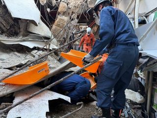 日本製紙八代工場での活動報告 熊本地震で倉敷市 消防隊員３２人派遣
