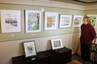 鏡野やスイスの風景２３点　水彩画家光井ひろみさん作品展