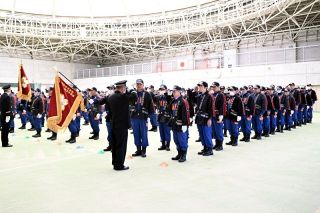 市民の安全守る活動誓う　美作市消防出初め式