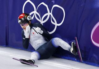 スケートＳＴ中島 無念の転倒 ミラノ五輪女子１５００ｍ