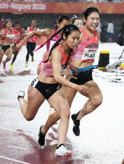 陸上女子４００継、１走青木「銅」にけん引 アジア大会
