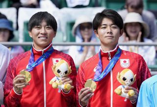 テニス男子複、楠原（岡山市出身）金 愛知・名古屋アジア大会　日本勢５２年ぶり