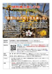 【要申し込み】定例観察会 植物園を楽しむ会「余寒にまず咲く花を楽しむ」