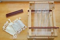 オリーブ染の羊毛コースター作り